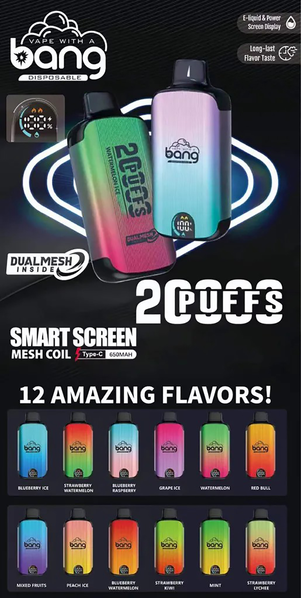 Bang 20K Puffs Flavors Poster