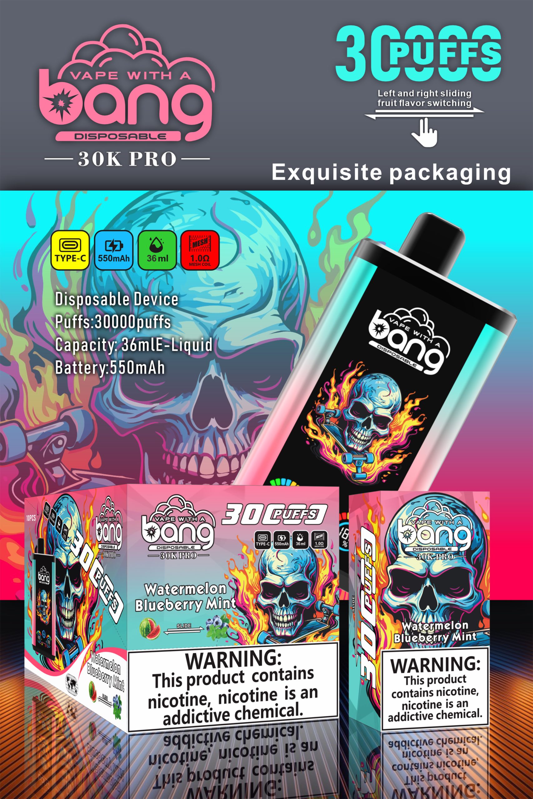 Bang 30K Pro 30000 Puffs Disposable Vape Poster