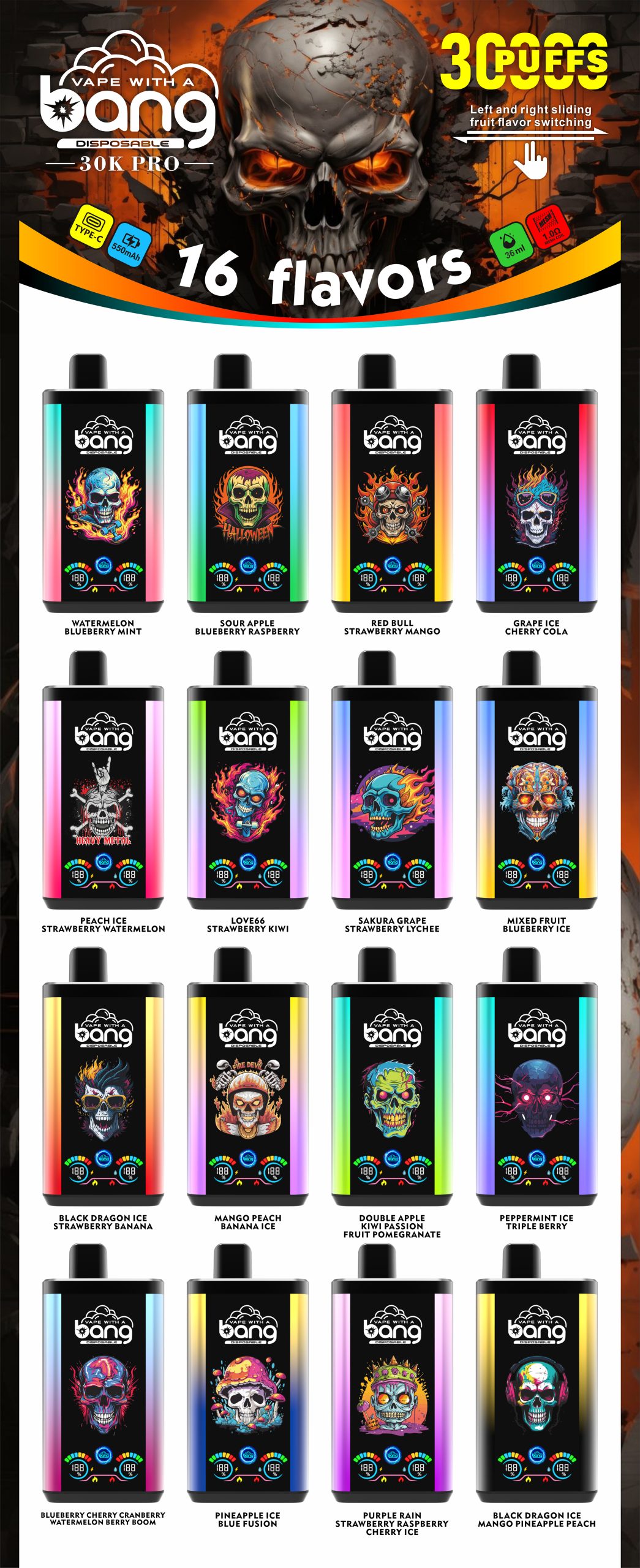 Bang 30K Pro 30000 Puffs Flavors List