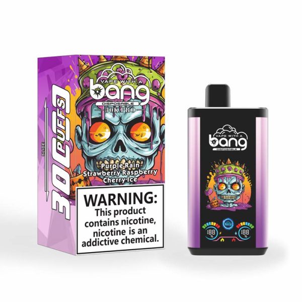 Bang 30K Pro 30000 Puffs Purple Rain Stawberry Raspberry Cherry Ice