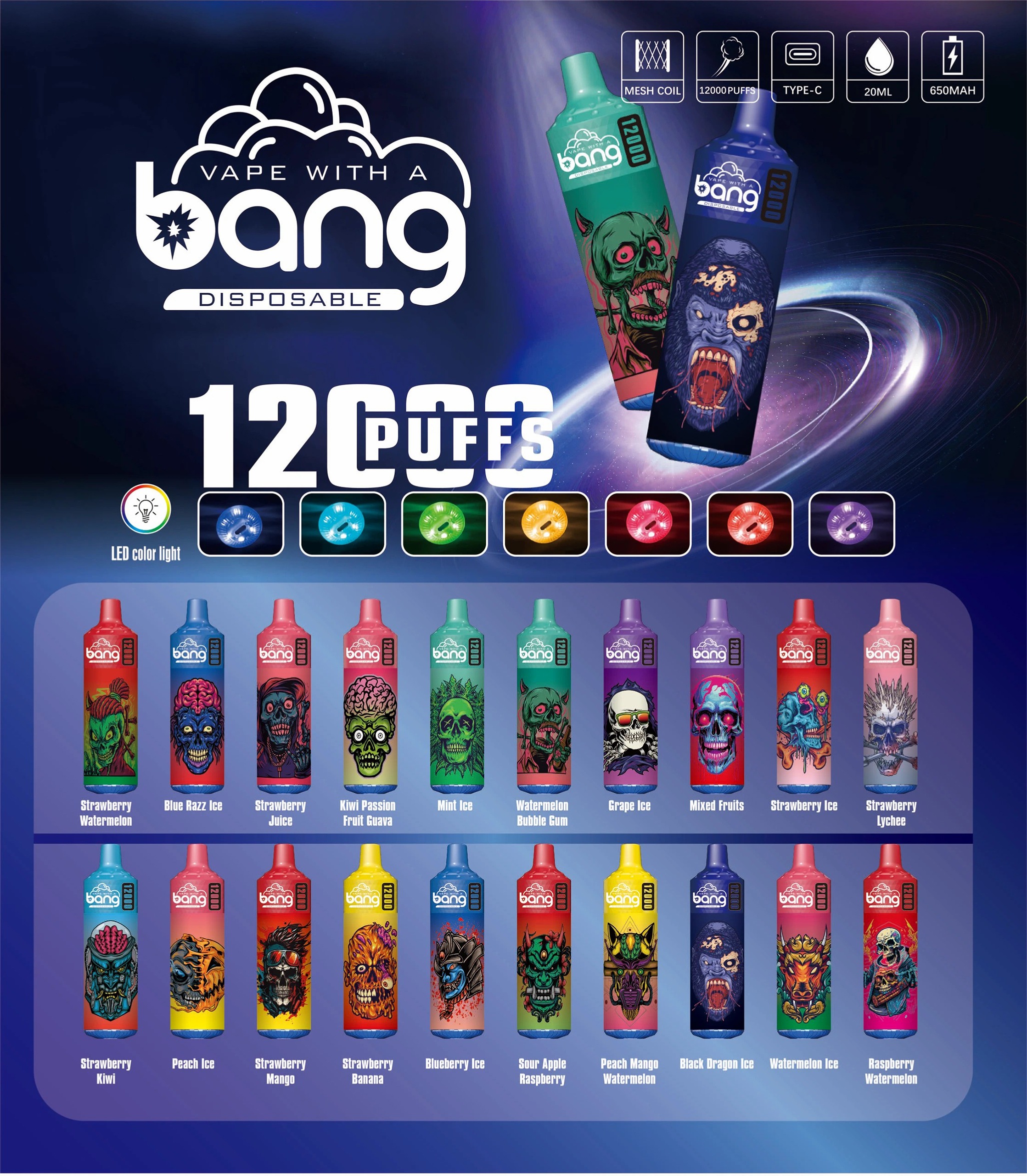 Bang Tornado 12K Puffs Flavors List
