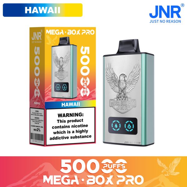 JNR Mega Box Pro 50K Puffs HAWAII JNR Mega Box Pro 50000 Puffs LED Screen Wholesale Disposable Vape Kit