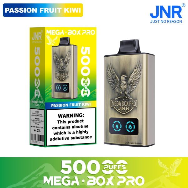 JNR Mega Box Pro 50K Puffs PASSION FRUIT KIWI JNR Mega Box Pro 50000 Puffs LED Screen Wholesale Disposable Vape Kit