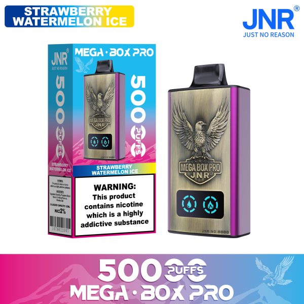 JNR Mega Box Pro 50K Puffs STRAWBERRY WATERMELON ICE JNR Mega Box Pro 50000 Puffs LED Screen Wholesale Disposable Vape Kit