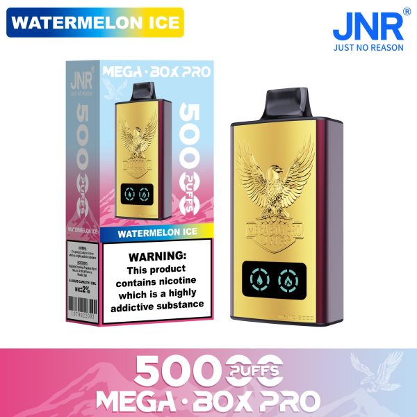 JNR Mega Box Pro 50K Puffs WATERMELON ICE JNR Mega Box Pro 50000 Puffs LED Screen Wholesale Disposable Vape Kit