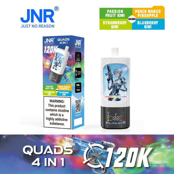 JNR Quads 4in1 120K Puffs 01 JNR Quads 4in1 120000 Puffs 60ml Big Cloud Disposable Vape Pen