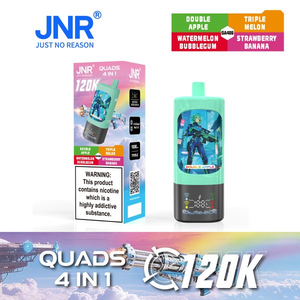 JNR Quads 4in1 120K Puffs 03 JNR Quads 4in1 120000 Puffs 60ml Big Cloud Disposable Vape Pen