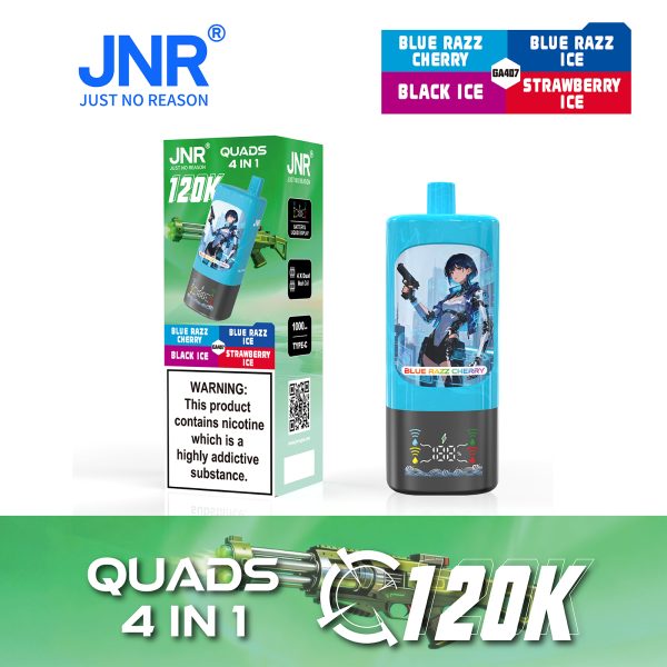 JNR Quads 4in1 120K Puffs 04 JNR Quads 4in1 120000 Puffs 60ml Big Cloud Disposable Vape Pen