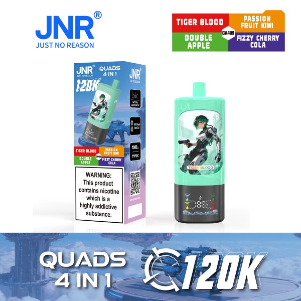 JNR Quads 4in1 120K Puffs 06 JNR Quads 4in1 120000 Puffs 60ml Big Cloud Disposable Vape Pen