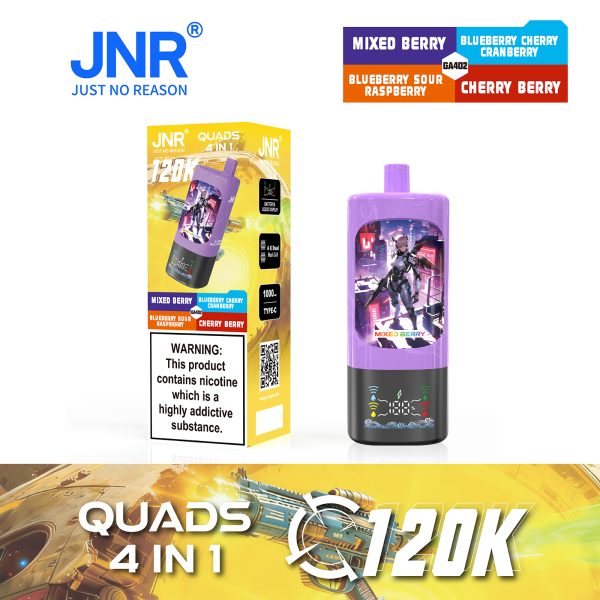 JNR Quads 4in1 120K Puffs 09 JNR Quads 4in1 120000 Puffs 60ml Big Cloud Disposable Vape Pen