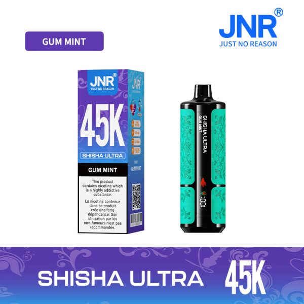 JNR Shisha Ultra 45K Puffs Gum mint JNR Shisha Ultra 45000 Puffs 40ML E-liquid Adjustable Airflow Disposable Vape