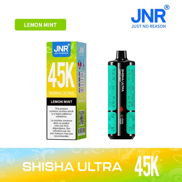 JNR Shisha Ultra 45K Puffs Lemon mint JNR Shisha Ultra 45000 Puffs 40ML E-liquid Adjustable Airflow Disposable Vape