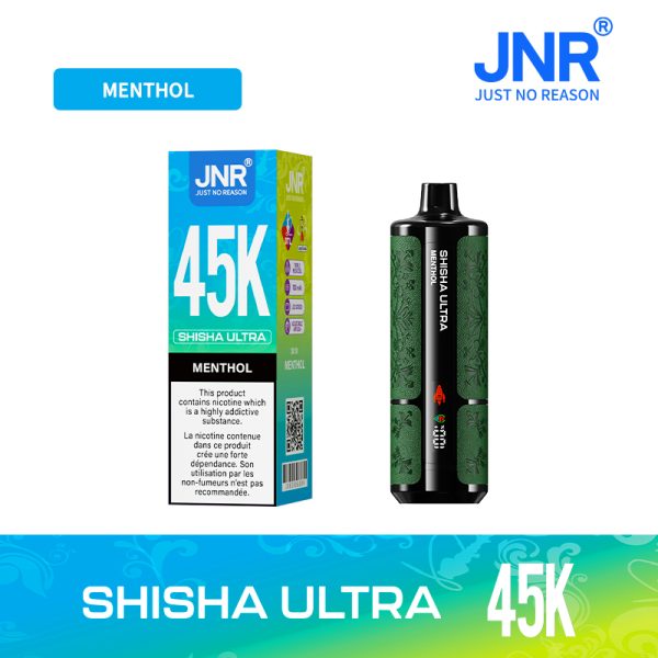 JNR Shisha Ultra 45K Puffs Menthol JNR Shisha Ultra 45000 Puffs 40ML E-liquid Adjustable Airflow Disposable Vape