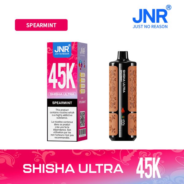 JNR Shisha Ultra 45K Puffs Spearmint JNR Shisha Ultra 45000 Puffs 40ML E-liquid Adjustable Airflow Disposable Vape