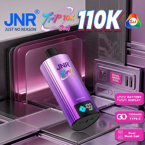 JNR TRIPLE 3 IN 1 110000 Puffs Rich Flavor Rechargeable Disposable Vapes