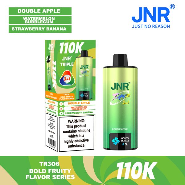 JNR TRIPLE 3 IN 1 110000 Puffs Rich Flavor Rechargeable Disposable Vapes