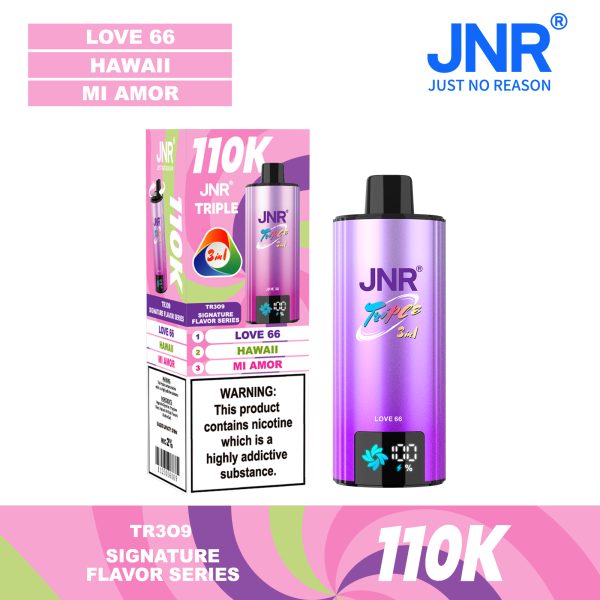 JNR TRIPLE 3 IN 1 110000 Puffs Rich Flavor Rechargeable Disposable Vapes