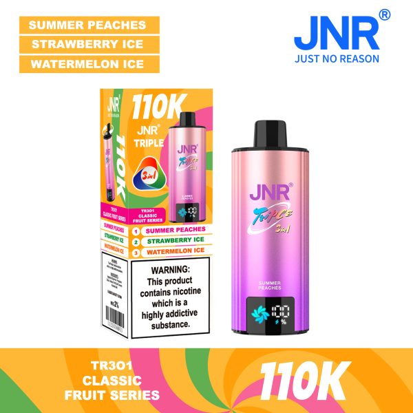 JNR TRIPLE 3 IN 1 110000 Puffs Rich Flavor Rechargeable Disposable Vapes