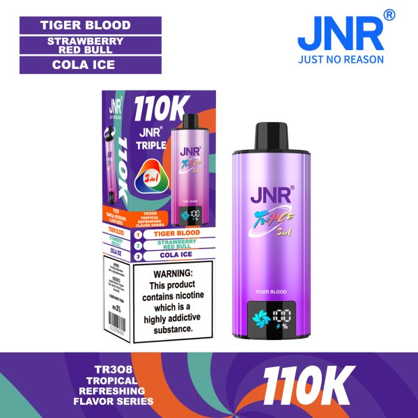 JNR TRIPLE 3 IN 1 110000 Puffs Rich Flavor Rechargeable Disposable Vapes