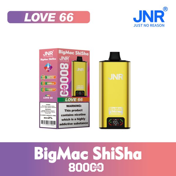 JNR Big Mac Shisha 80000 Puffs Quad Mesh Coil 80K Disposable Vape Bulk Buy