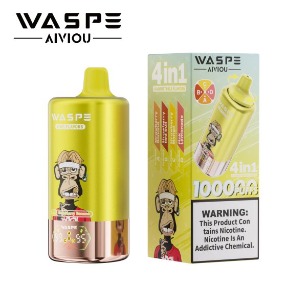 WASPE 4 in 1 100K Puffs 07 WASPE AIVIOU 4 in 1 100000 Puffs Quad Mesh Coil Rechargeable Disposable Vape
