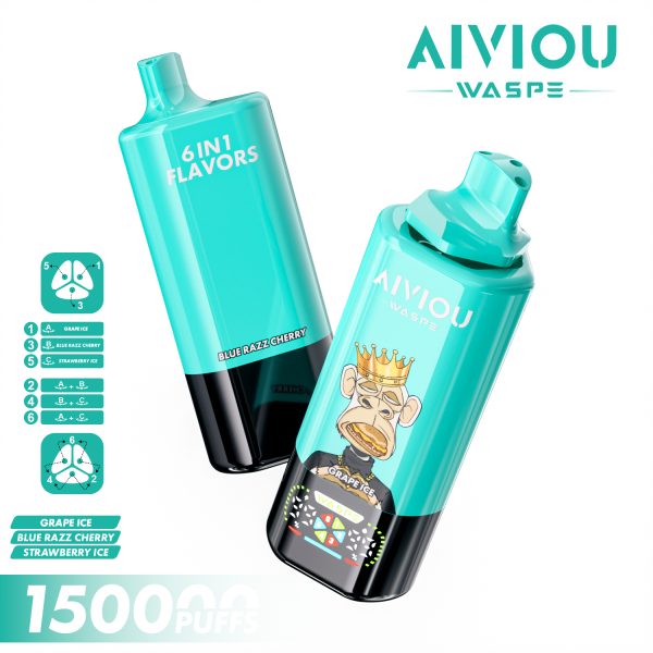 WASPE AIVIOU 6 in 1 150K Puffs 02 WASPE AIVIOU 6 in 1 150000 Puffs 6 Flavors LED Display Disposable Vape Device