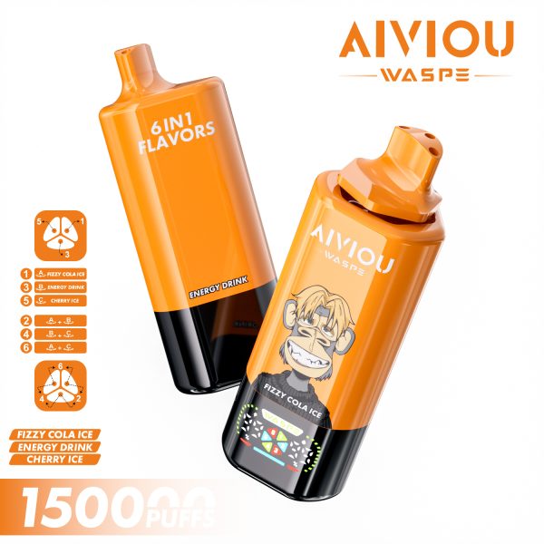 WASPE AIVIOU 6 in 1 150K Puffs 03 WASPE AIVIOU 6 in 1 150000 Puffs 6 Flavors LED Display Disposable Vape Device