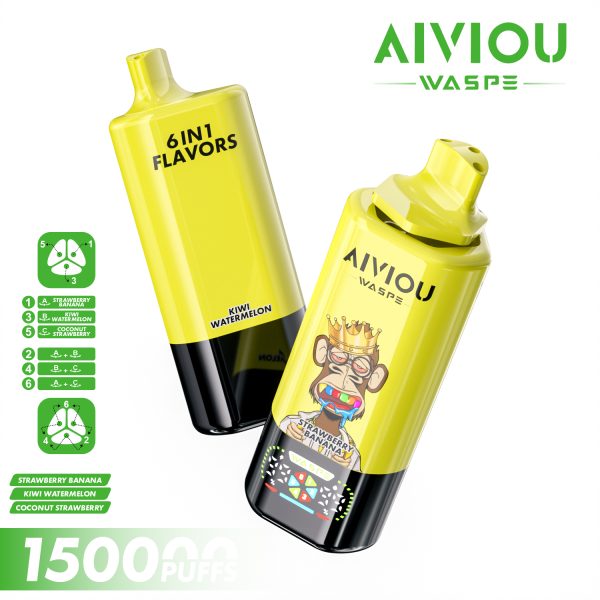 WASPE AIVIOU 6 in 1 150K Puffs 04 WASPE AIVIOU 6 in 1 150000 Puffs 6 Flavors LED Display Disposable Vape Device
