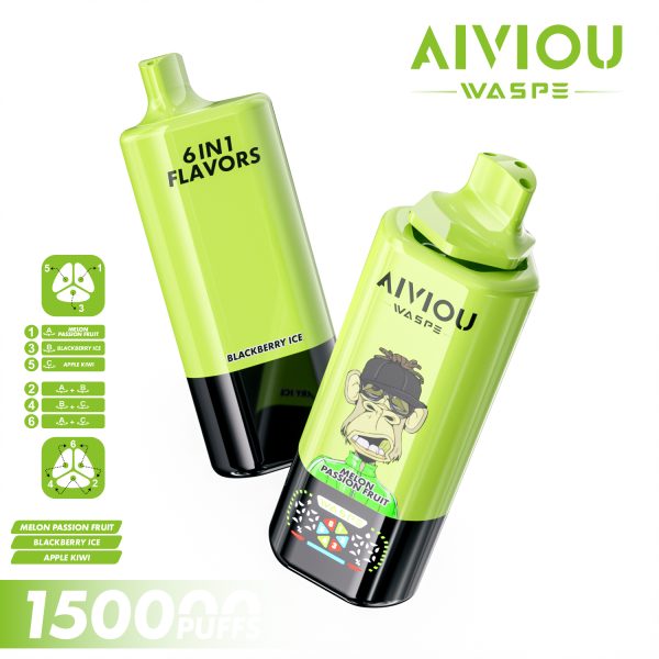 WASPE AIVIOU 6 in 1 150K Puffs 07 WASPE AIVIOU 6 in 1 150000 Puffs 6 Flavors LED Display Disposable Vape Device