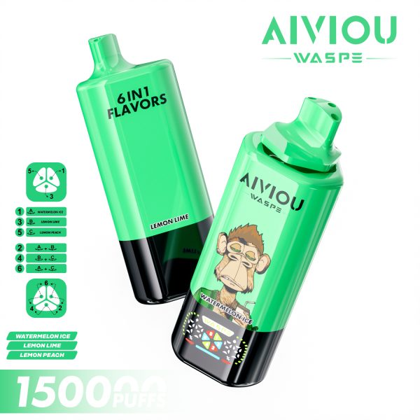 WASPE AIVIOU 6 in 1 150K Puffs 08 WASPE AIVIOU 6 in 1 150000 Puffs 6 Flavors LED Display Disposable Vape Device