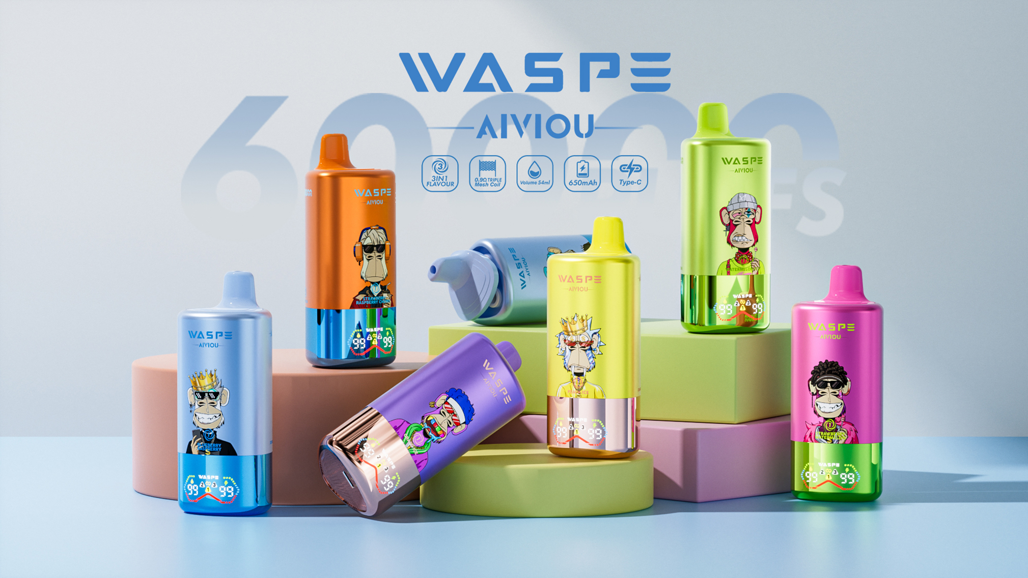 WASPE AIVIOU 60K Puffs Disposable Vape Poster