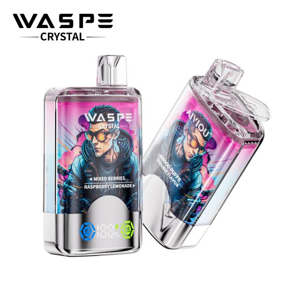WASPE Crystal 40000 Puffs Double Flavor Disposable Vape With Dual Mesh Coil