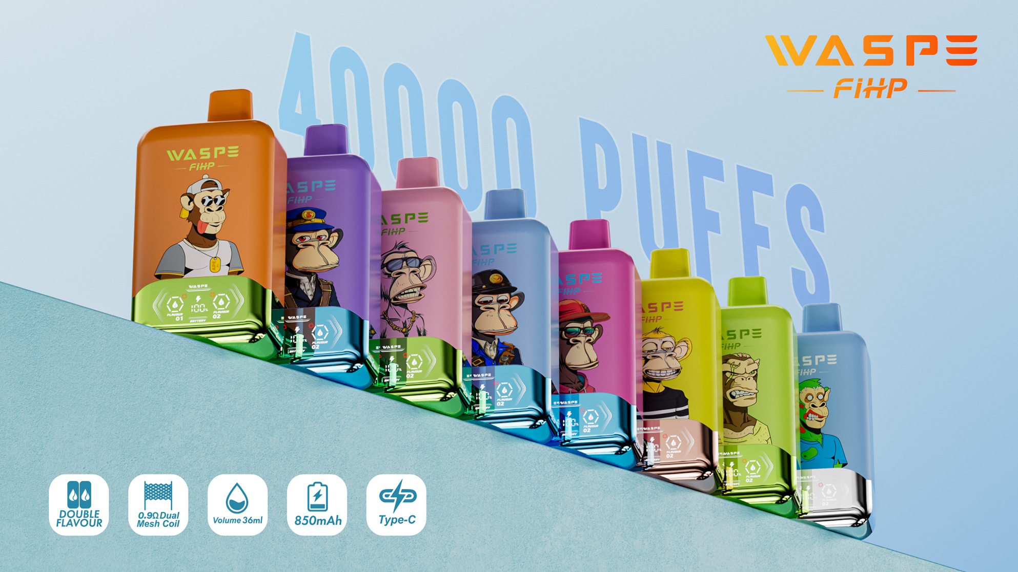 WASPE FIHP 2 in 1 40000 Puffs Poster