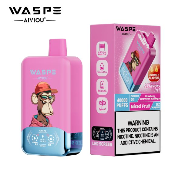 WASPE FIHP 40K Puffs 01 WASPE FIHP 40000 Puffs Double Taste LED Display Smart Disposable Vape