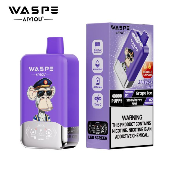 WASPE FIHP 40K Puffs 03 WASPE FIHP 40000 Puffs Double Taste LED Display Smart Disposable Vape