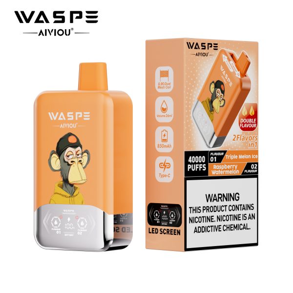 WASPE FIHP 40K Puffs 04 WASPE FIHP 40000 Puffs Double Taste LED Display Smart Disposable Vape
