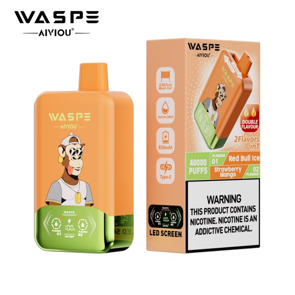 WASPE FIHP 40K Puffs 06 WASPE FIHP 40000 Puffs Double Taste LED Display Smart Disposable Vape