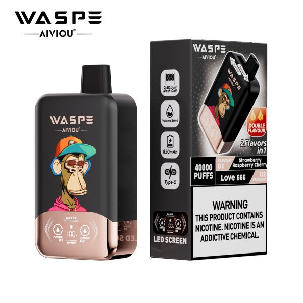 WASPE FIHP 40K Puffs 07 WASPE FIHP 40000 Puffs Double Taste LED Display Smart Disposable Vape