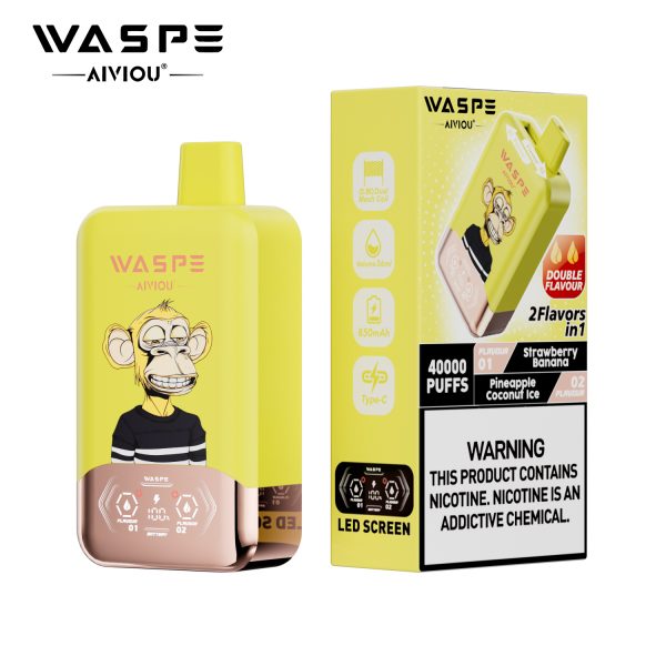 WASPE FIHP 40K Puffs 08 WASPE FIHP 40000 Puffs Double Taste LED Display Smart Disposable Vape