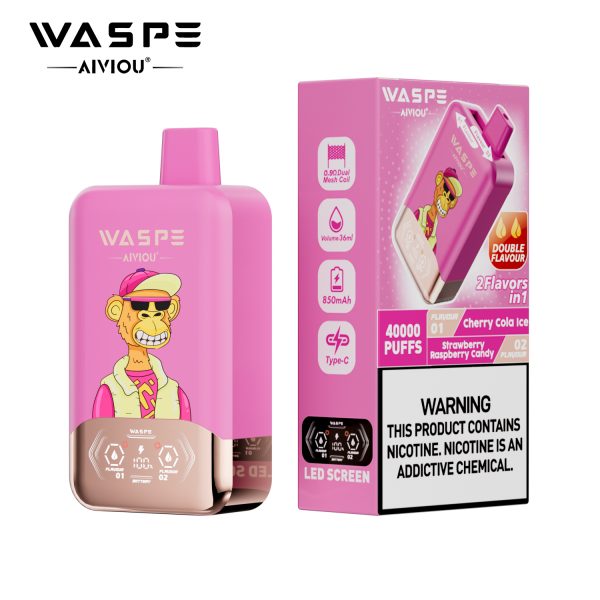 WASPE FIHP 40K Puffs 09 WASPE FIHP 40000 Puffs Double Taste LED Display Smart Disposable Vape