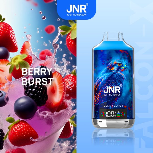 jnr 18k Berry Burst JNR Falcon-X 18000 Puffs Display Screen Smart Disposable Vape Pen Bulk Buy
