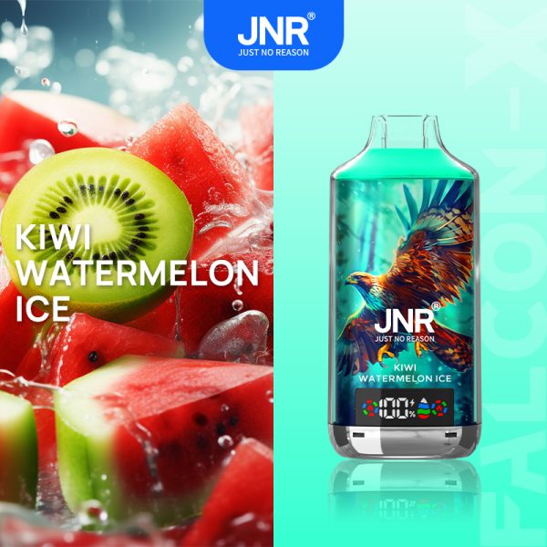 jnr 18k Kiwi Watermelon Ice JNR Falcon-X 18000 Puffs Display Screen Smart Disposable Vape Pen Bulk Buy