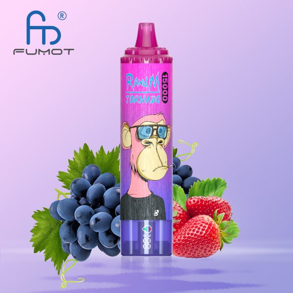 tornado vape 15000 Strawberry grape RandM Tornado 15000 Puffs Mesh Coil Rechargeable Bulk Buy Disposable Vape