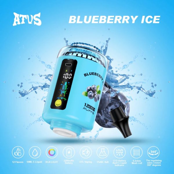 ATVS 120000 Puffs Hookah Head Blueberry Ice