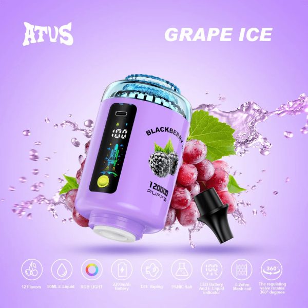 ATVS 120000 Puffs Hookah Head Grape Ice