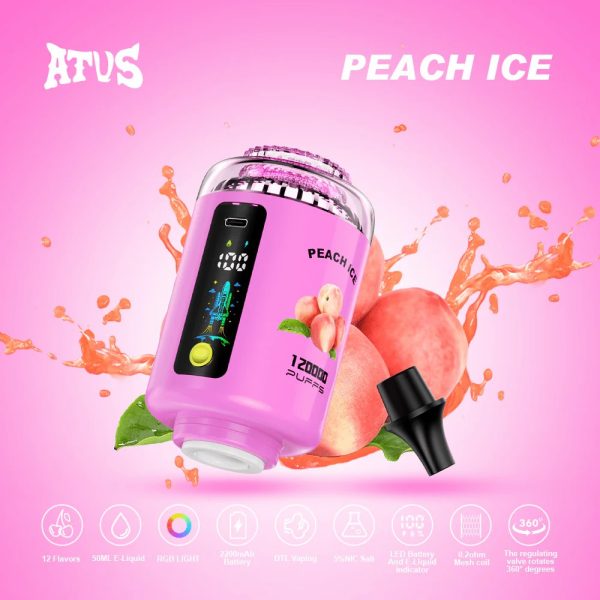 ATVS 120000 Puffs Hookah Head Peach Ice