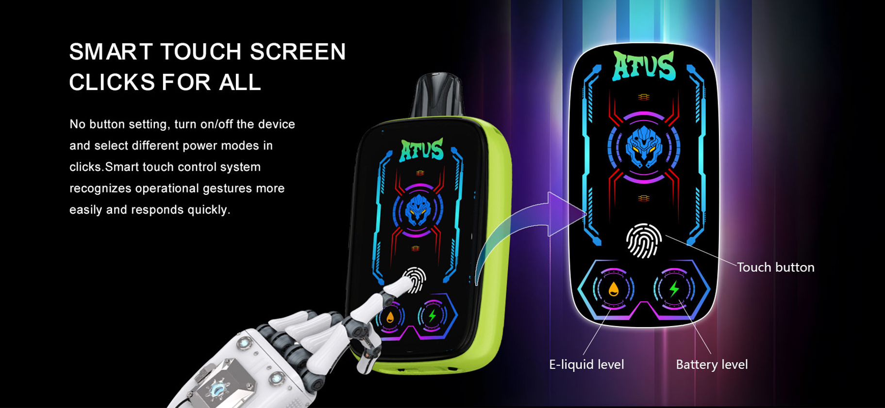 ATVS 40000 Puffs Smart Touch Screen