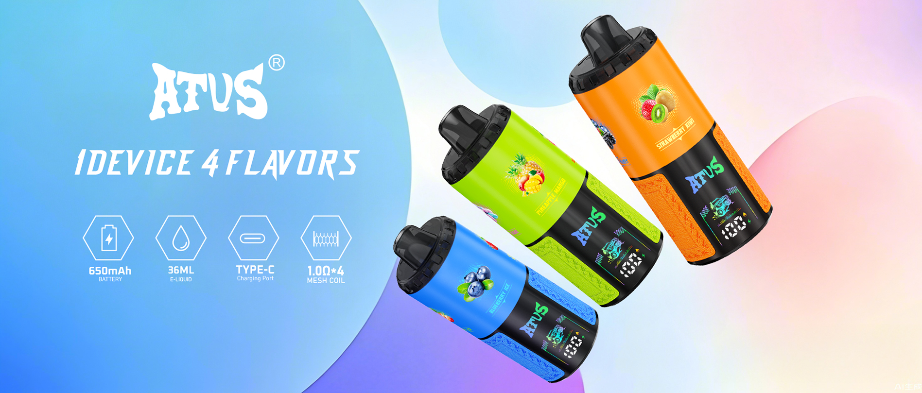 ATVS 60000 Puffs 4 in 1 Flavors Disposable Vape