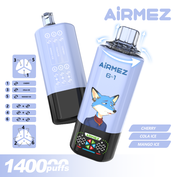 Airmez Fox 6in1 140K Puffs CHERRY COLA ICE MANGO ICE Airmez Fox 6in1 140K Puffs CHERRY COLA ICE MANGO ICE