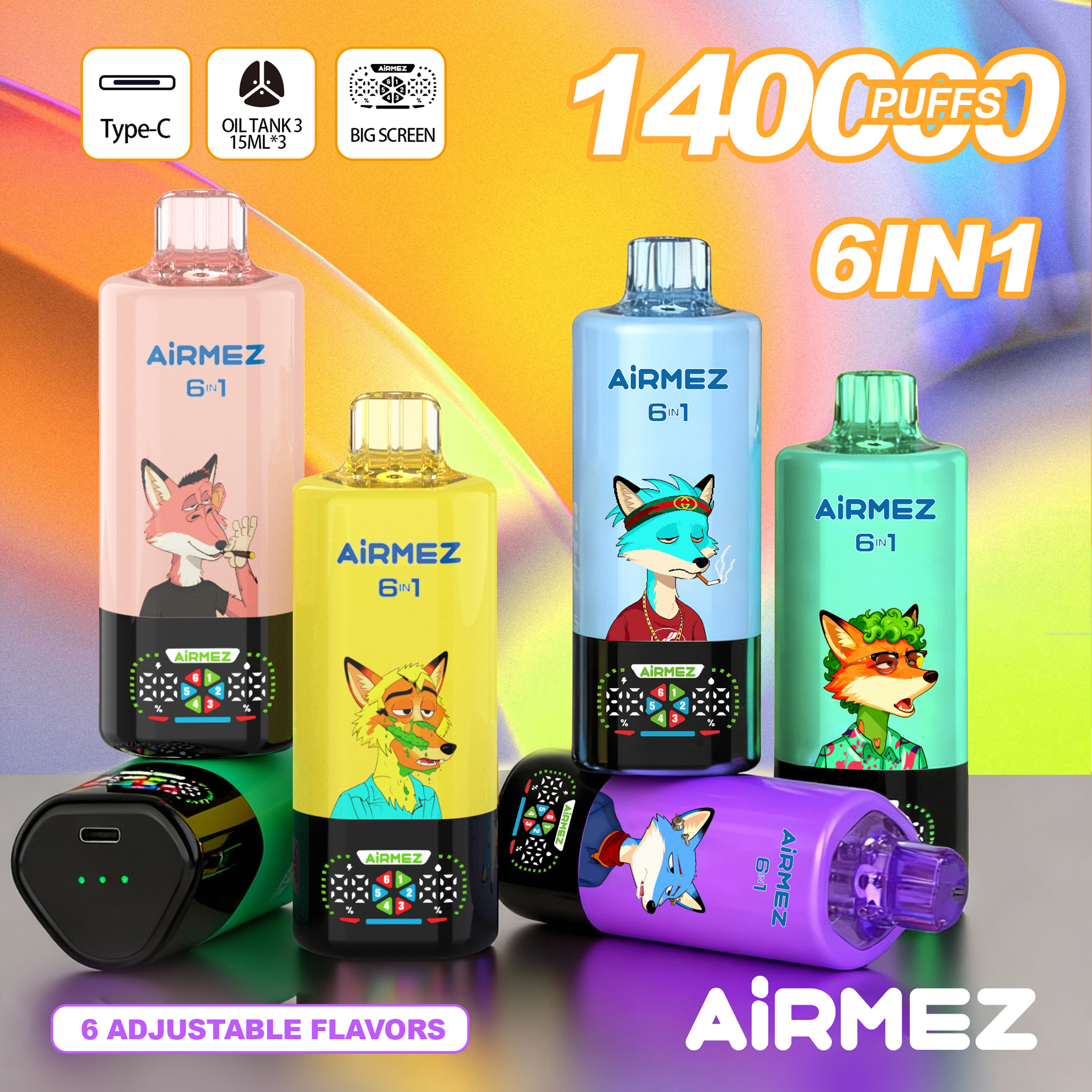 Airmez Fox 6in1 140K Puffs Disposable Vape